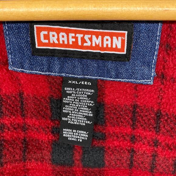 Craftsman Jacket Mens 2XL Blue Heavy Denim Canvas Work Barn Chore Flannel Lined - Picture 7 of 12
